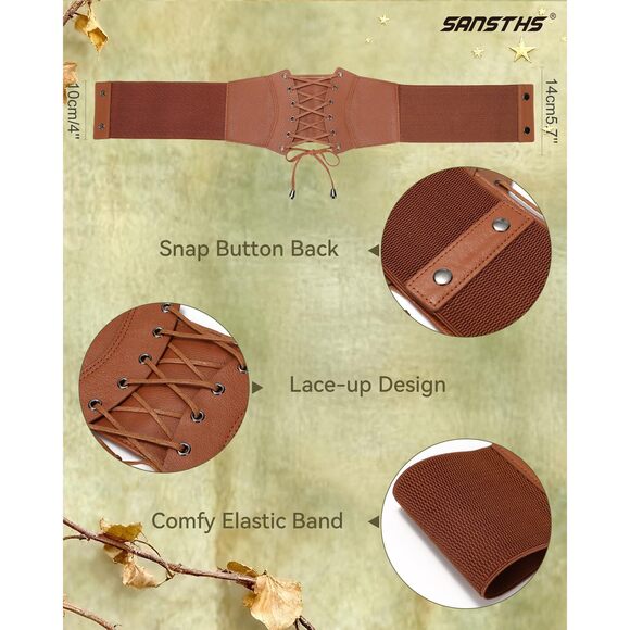 Corset Belt For Women, Vintage Lace-up Waspie Elastic Cincher Waist Dresses💫 - Picture 5 of 7